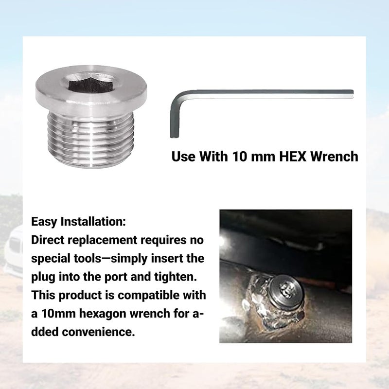 Olivia & Oliver 304 Stainless Steel Sensor Plug, M18x1.5 Universal Fit with Inner Hex Head Pipe Fitting Bung,Pack of 6 - Image 5